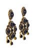 Black Ornate Earrings by Oscar de la Renta