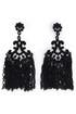 Jet Fringe Fan Earrings by Sequin