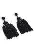 Jet Fringe Fan Earrings by Sequin