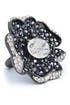 Gunmetal Flower Ring by Kenneth Jay Lane