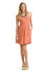 Coral Geometric Neck Dress by alldressedup