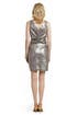 Gold Linen Draped Dress by alldressedup
