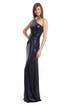 Navy Sequin Sultry Gown by David Meister