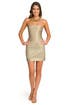 Gold Glimmer Strapless Dress by Hervé Léger