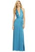 Plunging Blue Wrap Gown by Issa
