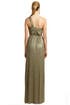 Gold Metallica Pleat Gown by Milly