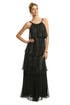 Golden Lurex Tiered Gown by Milly