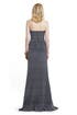 Charcoal Strips Strapless Gown by Nicole Miller