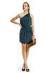 Teal Rosette Tie Dress by Rebecca Taylor
