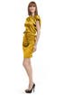 Yellow Silk Draped Dress by Thakoon