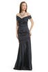 Navy Taffeta Ruched Gown by Theia