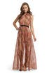 Lurex Drip Halter Bow Gown by Thread Social