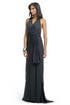 Prussian Chiffon Draped Gown by Vera Wang