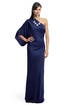 Navy Batwing Draped Gown by Yigal Azrouël