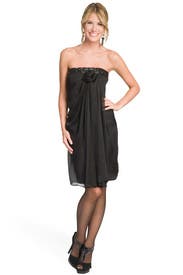 Leather Band Strapless Dress