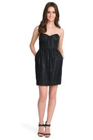 Jacquard Pleated Bodice Dress