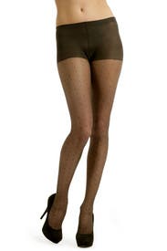 Black Sheer Tulle Dot Tights With Control Top 