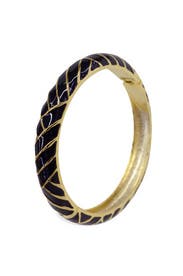 Black Herringbone Bangle