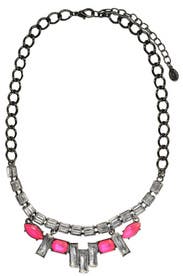 Pink Neon Crystal Bib