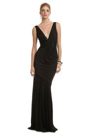 Black Seductive Sequin Gown 