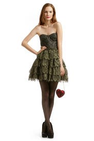 Gold Peacock Lace Dress