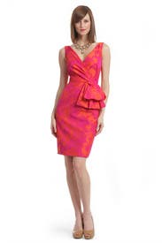 Fuchsia Floral Tafetta Dress