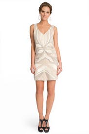 Art Deco Print Beaded Shift 