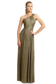 Gold Metallica Pleat Gown 
