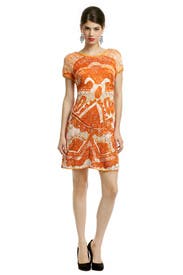 Lara Orange Cap Dress