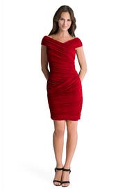 Red Butterfly Ruched Dress 