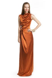 Rust Draped Gown