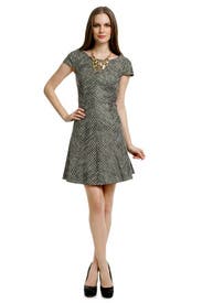 Basketweave Cap Sleeve Dress 