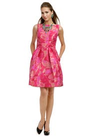 Fuchsia Palm Party Dress 