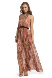 Lurex Drip Halter Bow Gown 