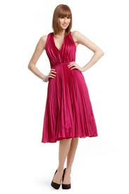 Raspberry Charm Pleated Dress