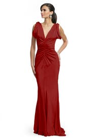 Red Ruched Glamour Gown 