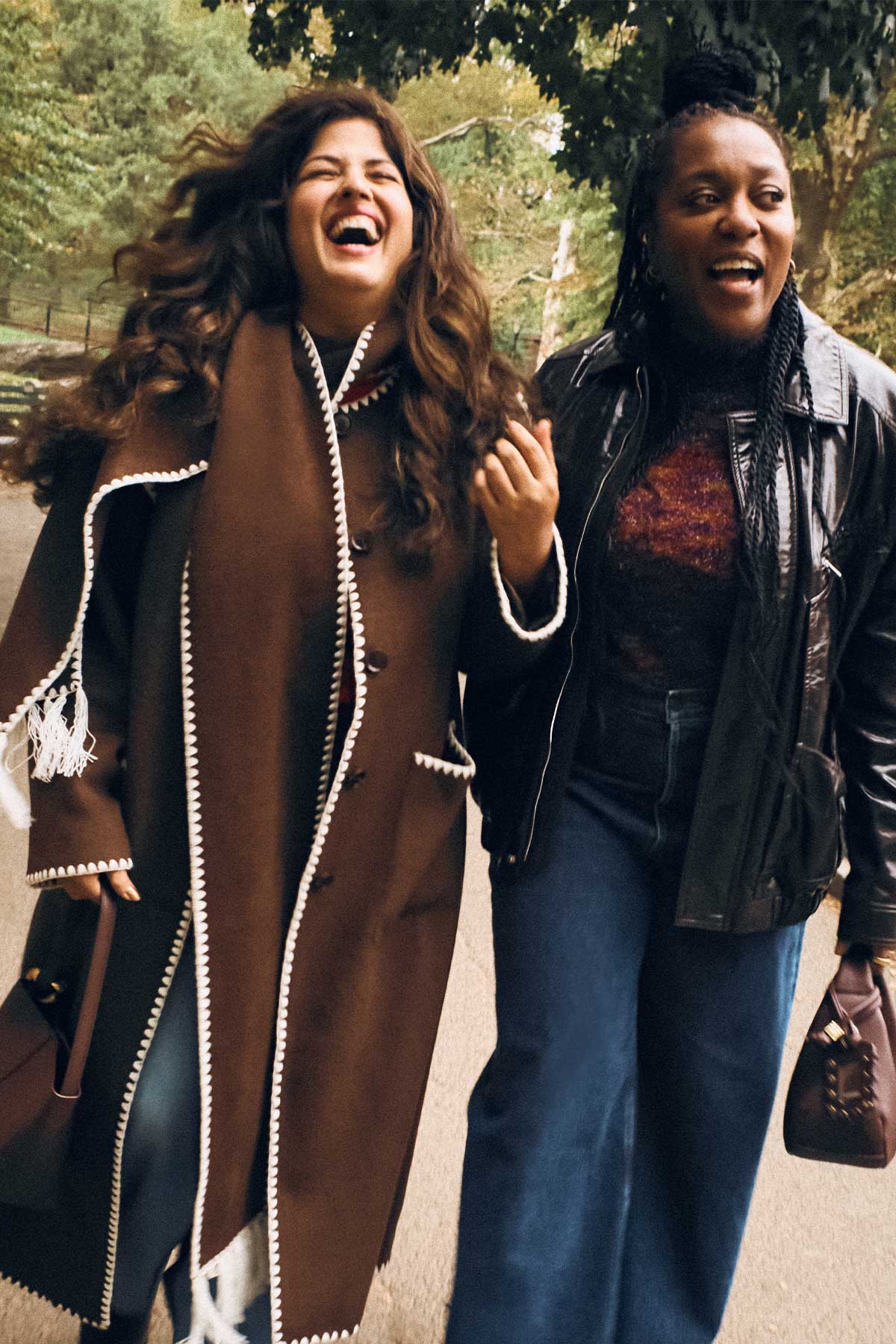 two girls in fall outfits