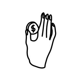 hand holding a coin